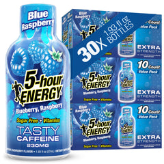 5-hour ENERGY blue raspberry 30 count energy shot bottle