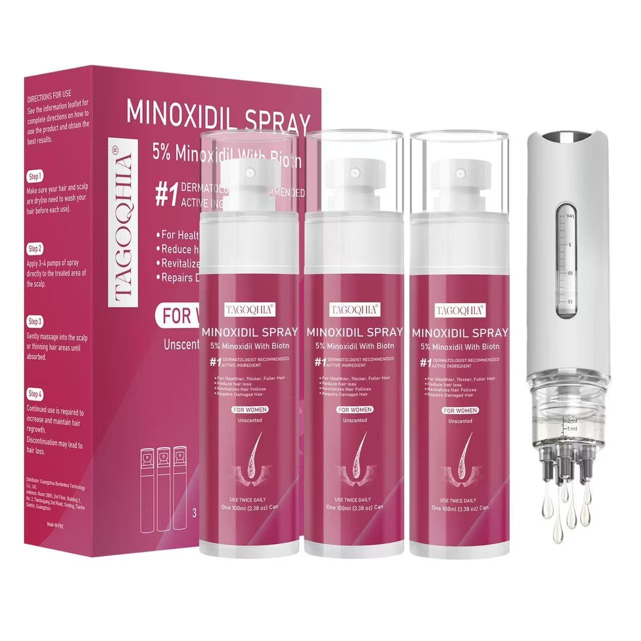 Bottle of 5 percent Minoxidil for Women Hair Regrowth Spray