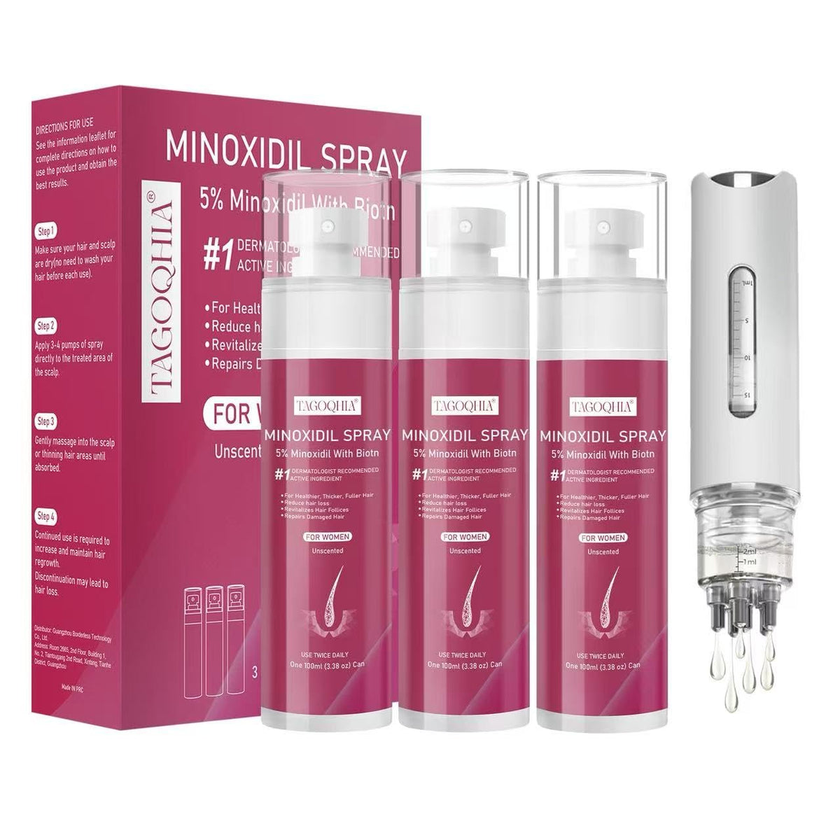 Bottle of 5 percent Minoxidil for Women Hair Regrowth Spray