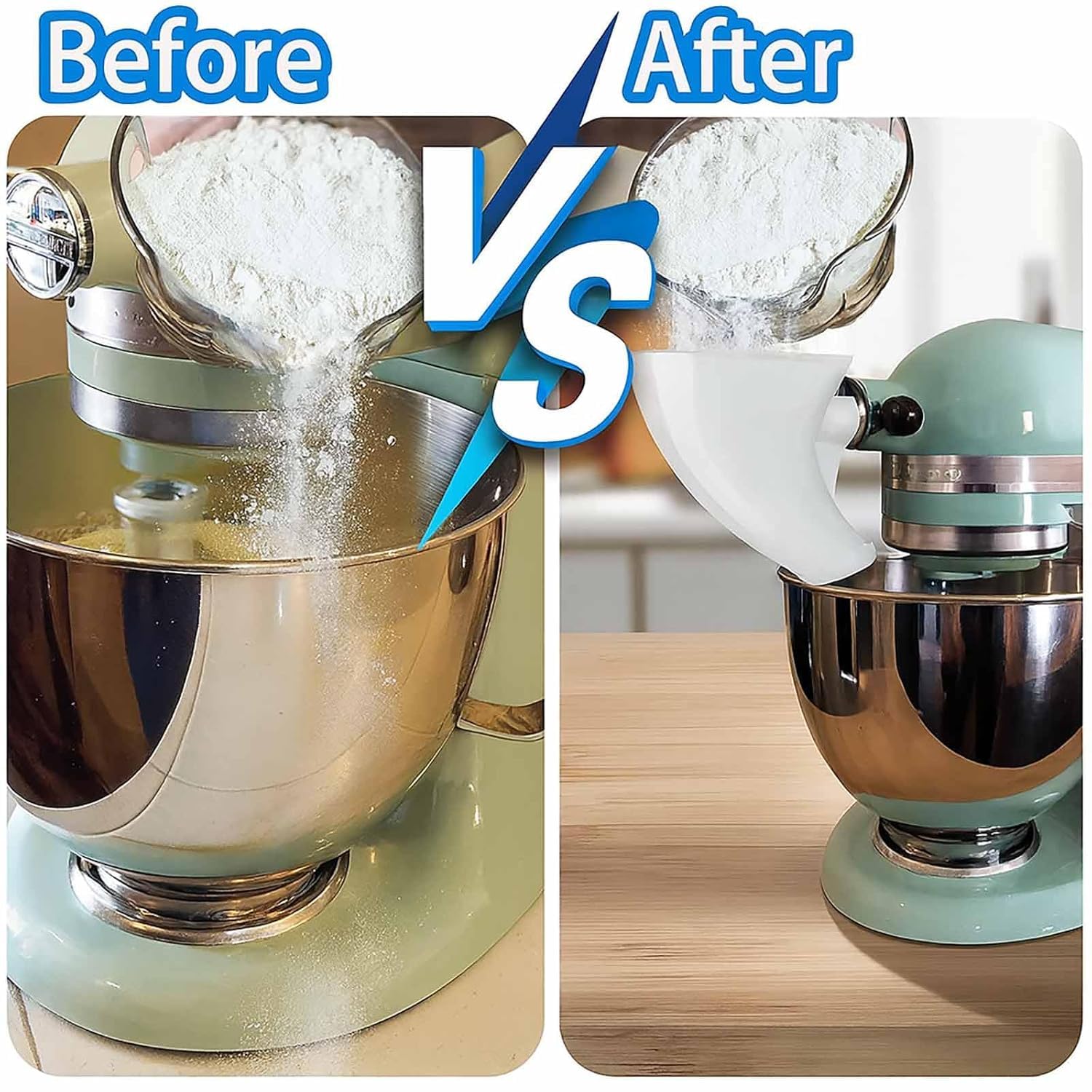 5 Qt tilt-head mixer flour funnel accessory for Kitchen Aid