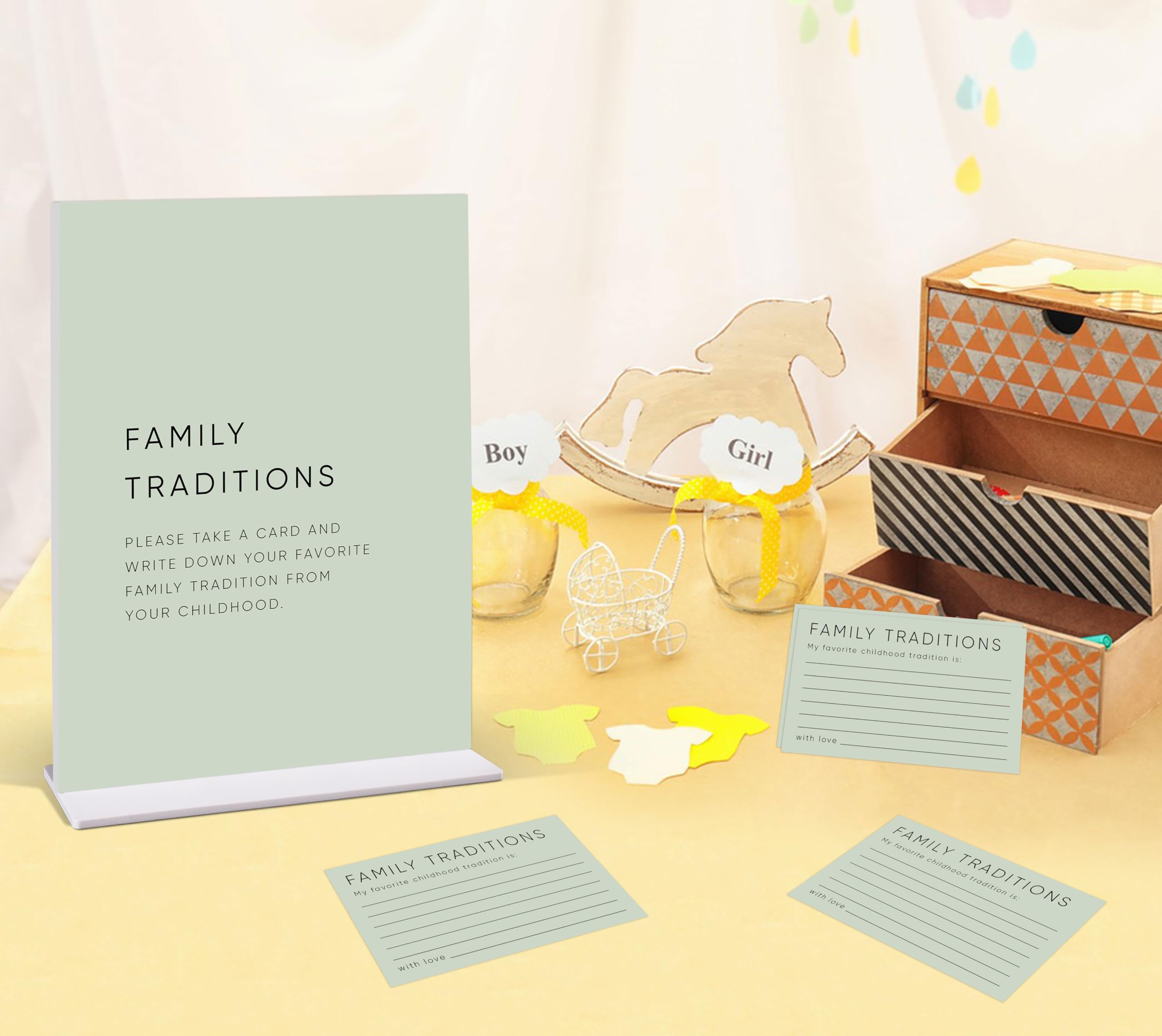 50 raffle tickets included with Baby Shower Games set