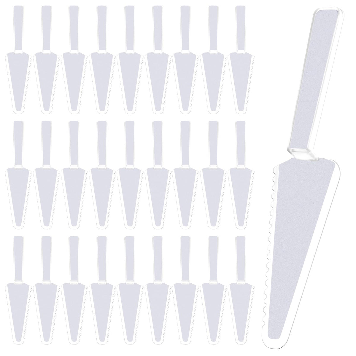 50pcs 9.1 inch plastic disposable cake cutter pack