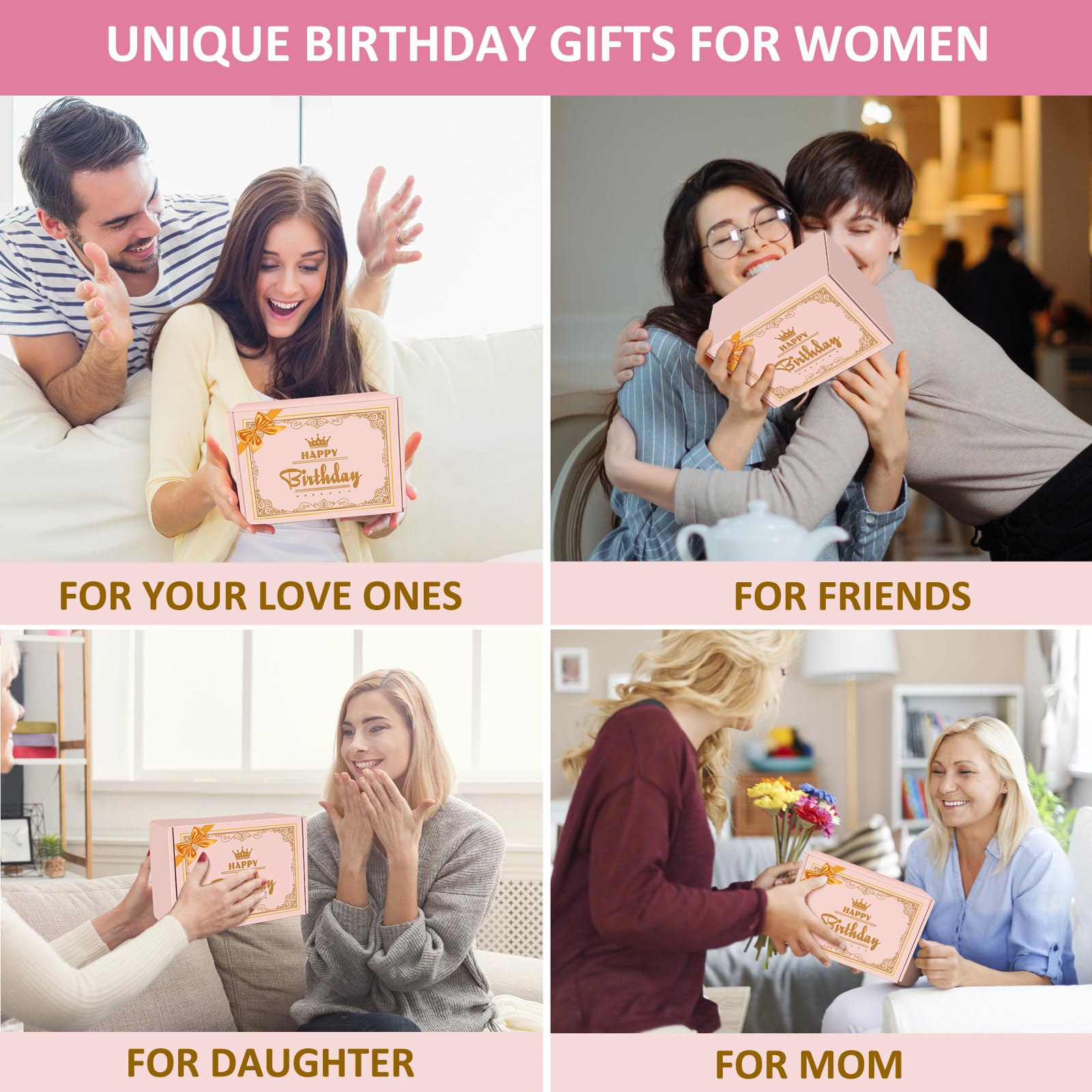 Makeup bag and mirror included in 50th birthday gifts for women box