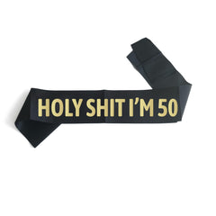 50th birthday gold glitter sash size 31.5 inch by 3.7 inch