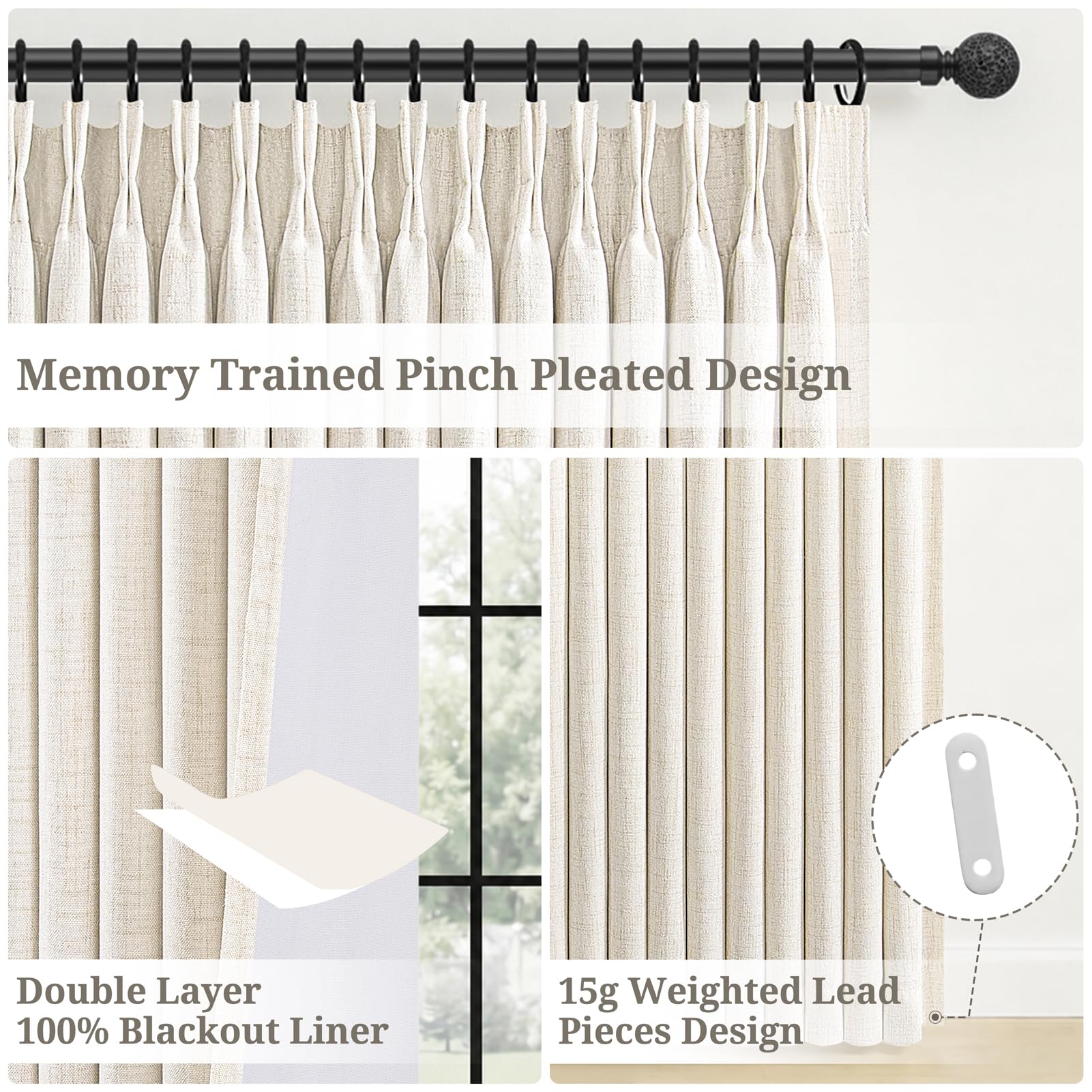 Pinch pleat memory trained curtain design