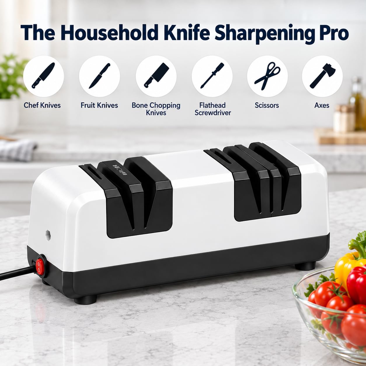 50W motor powers continuous sharpening