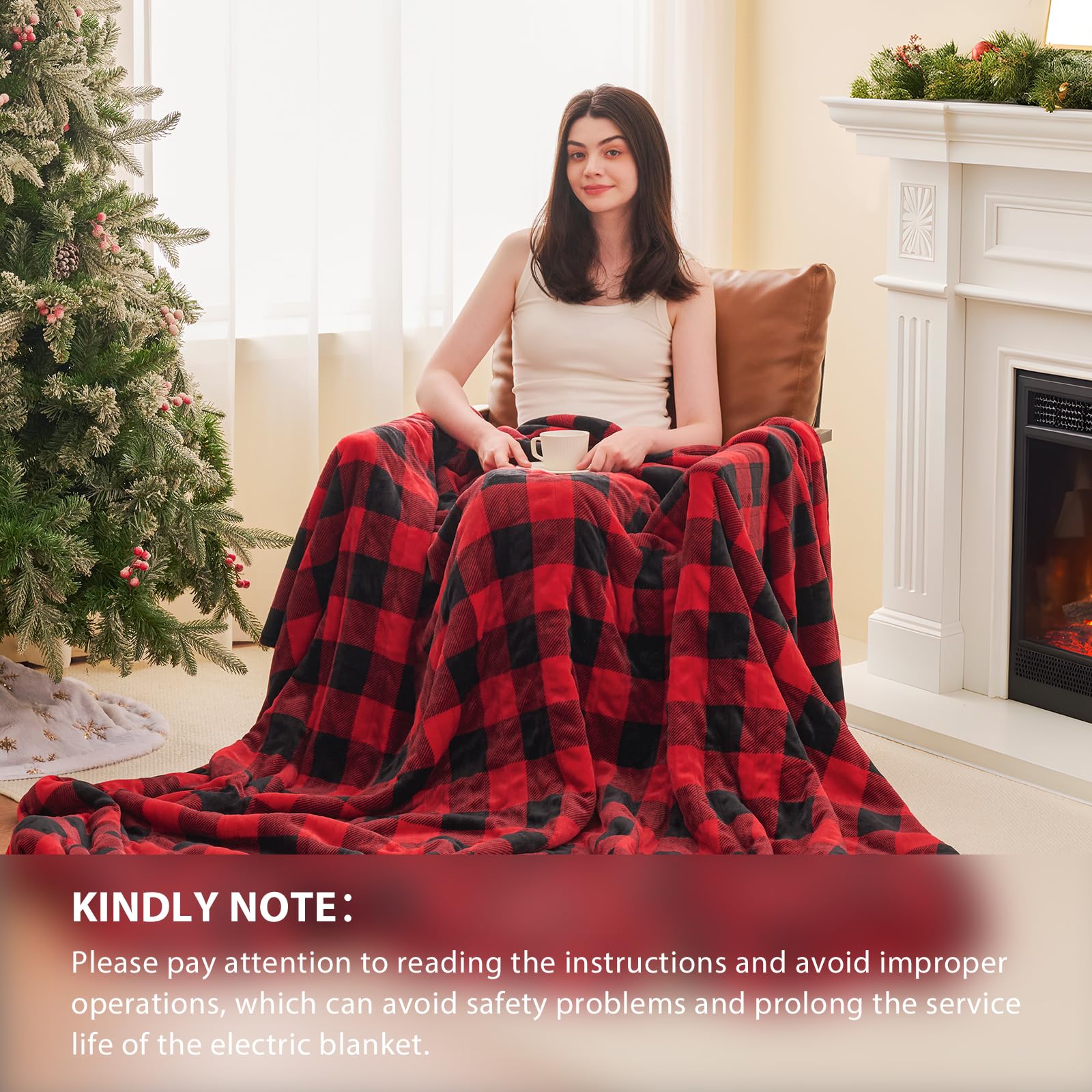 Heated blanket 10 heat levels long power cord Homemate