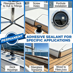 sealant applied to fiberglass gelcoat surface