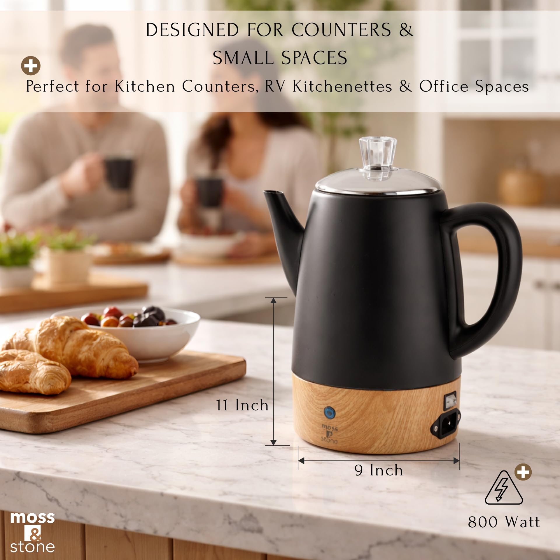 Removable filter basket and hand wash parts for Moss & Stone percolator