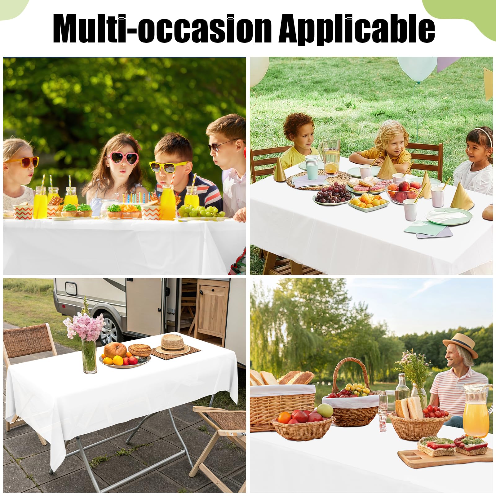 54x72 inch disposable table cloth white by Smiry