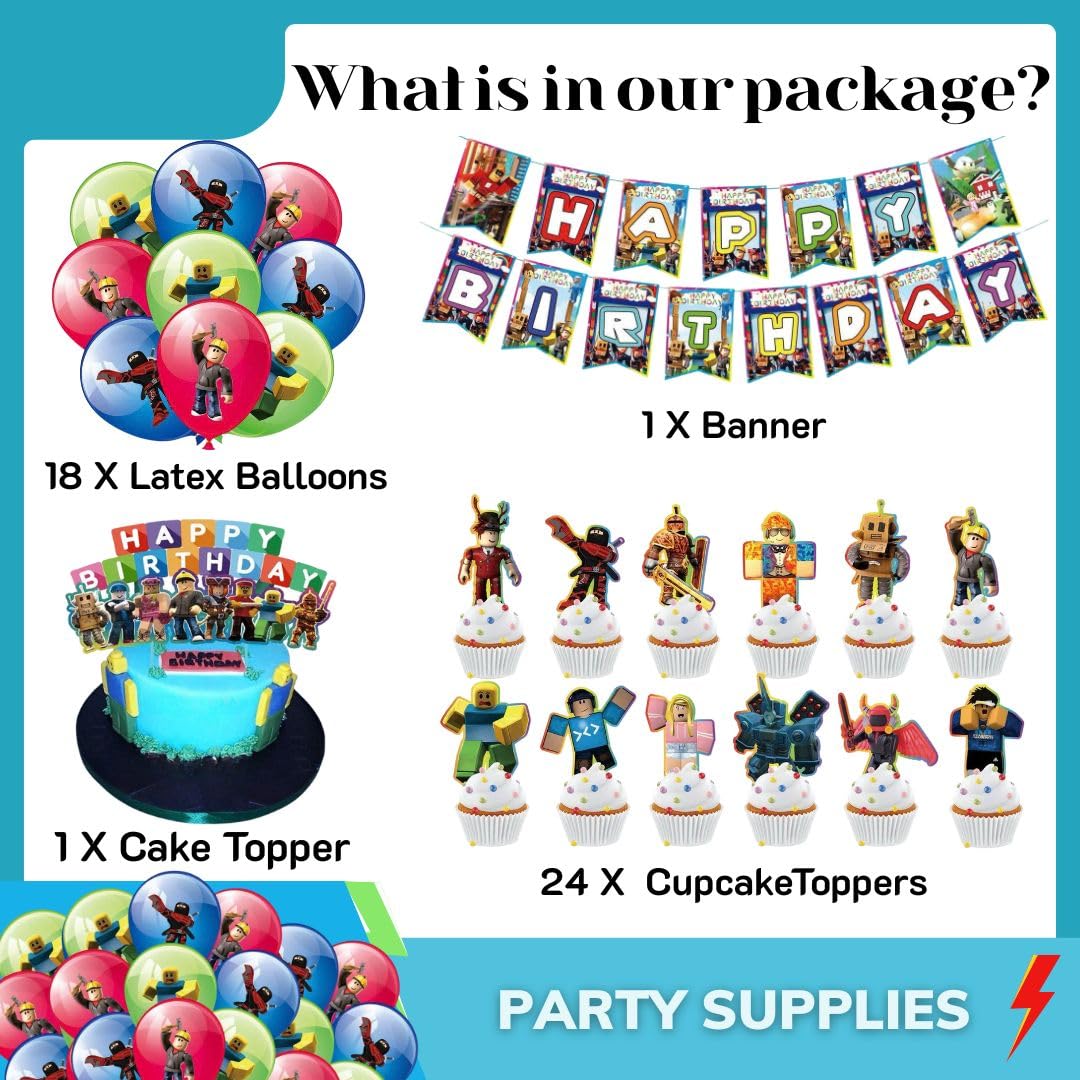 Latex balloons included in 58 Pcs Game Party Decorations