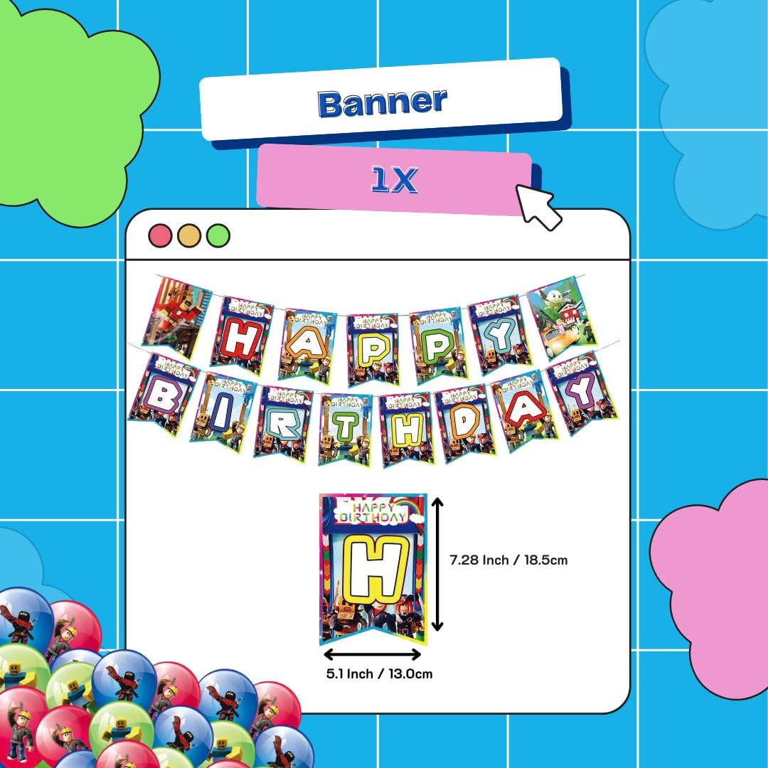 Complete party kit for kids birthday with banner and toppers