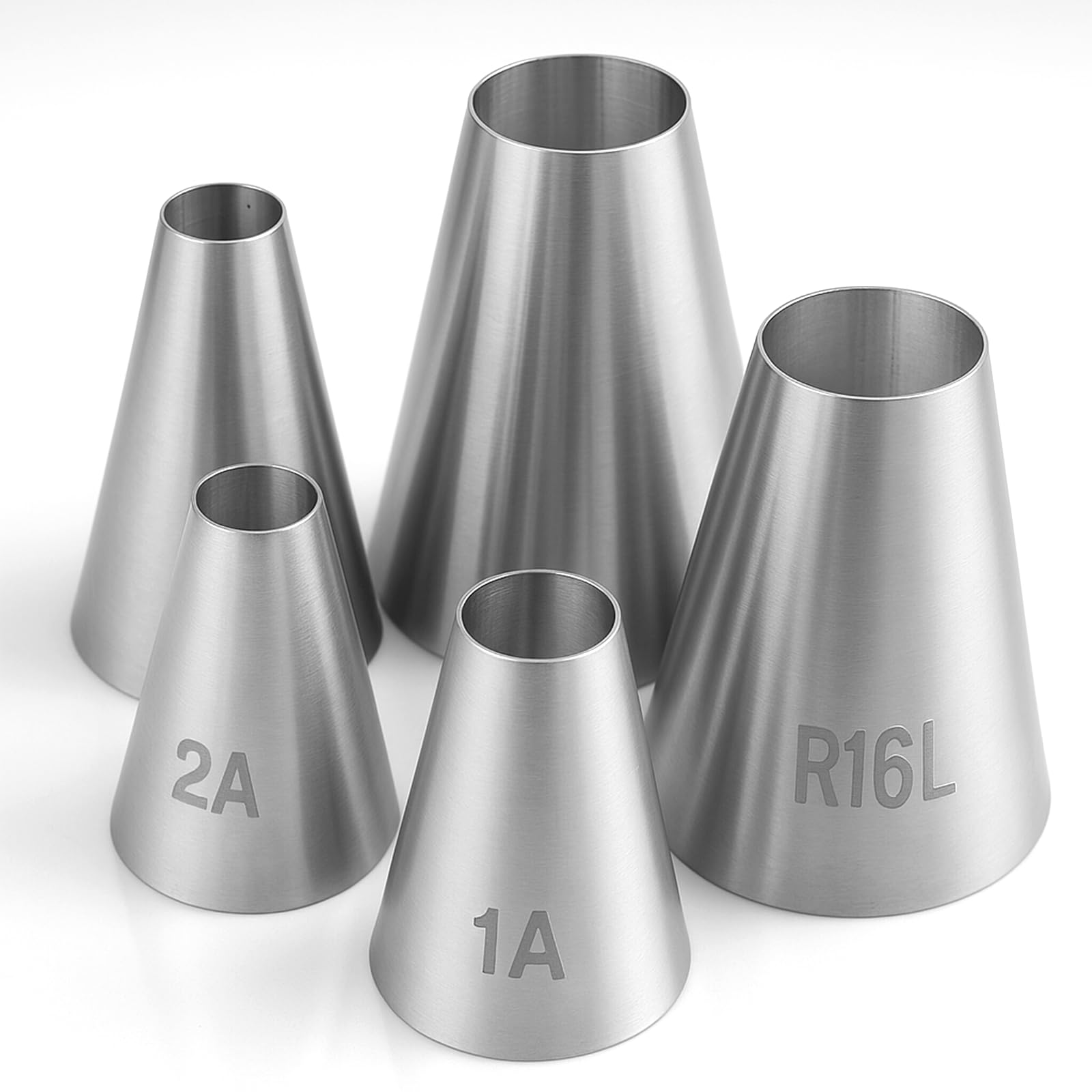 5pcs large piping tips set stainless steel for cake decorating