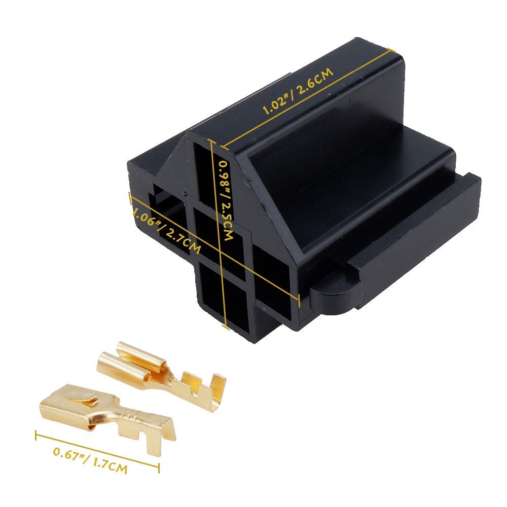 5 pin 12V relay socket with 30A 40A ratings