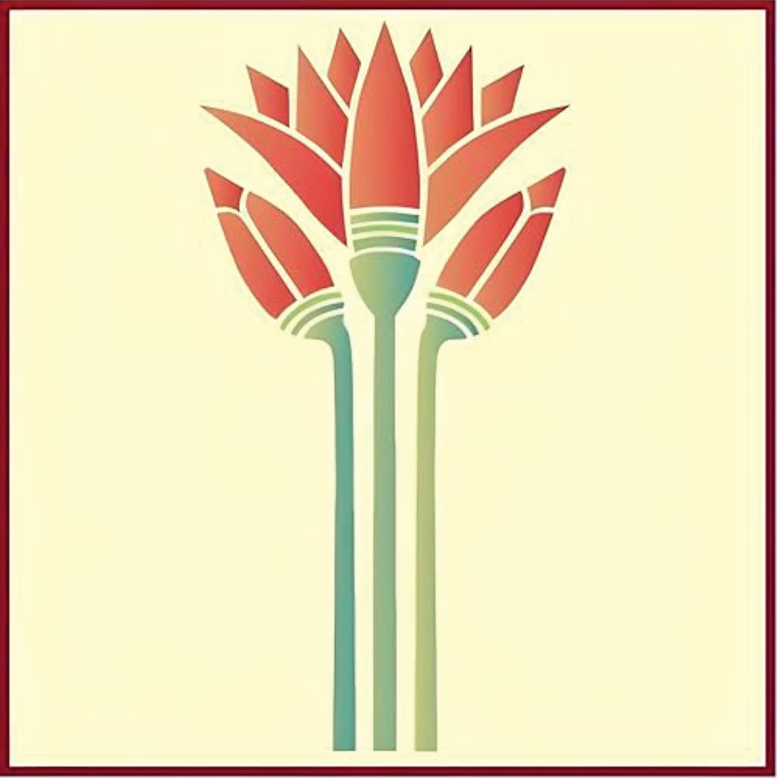The Artful Stencil Egyptian lotus stencil used for painting and decor