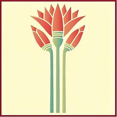 The Artful Stencil Egyptian lotus stencil used for painting and decor