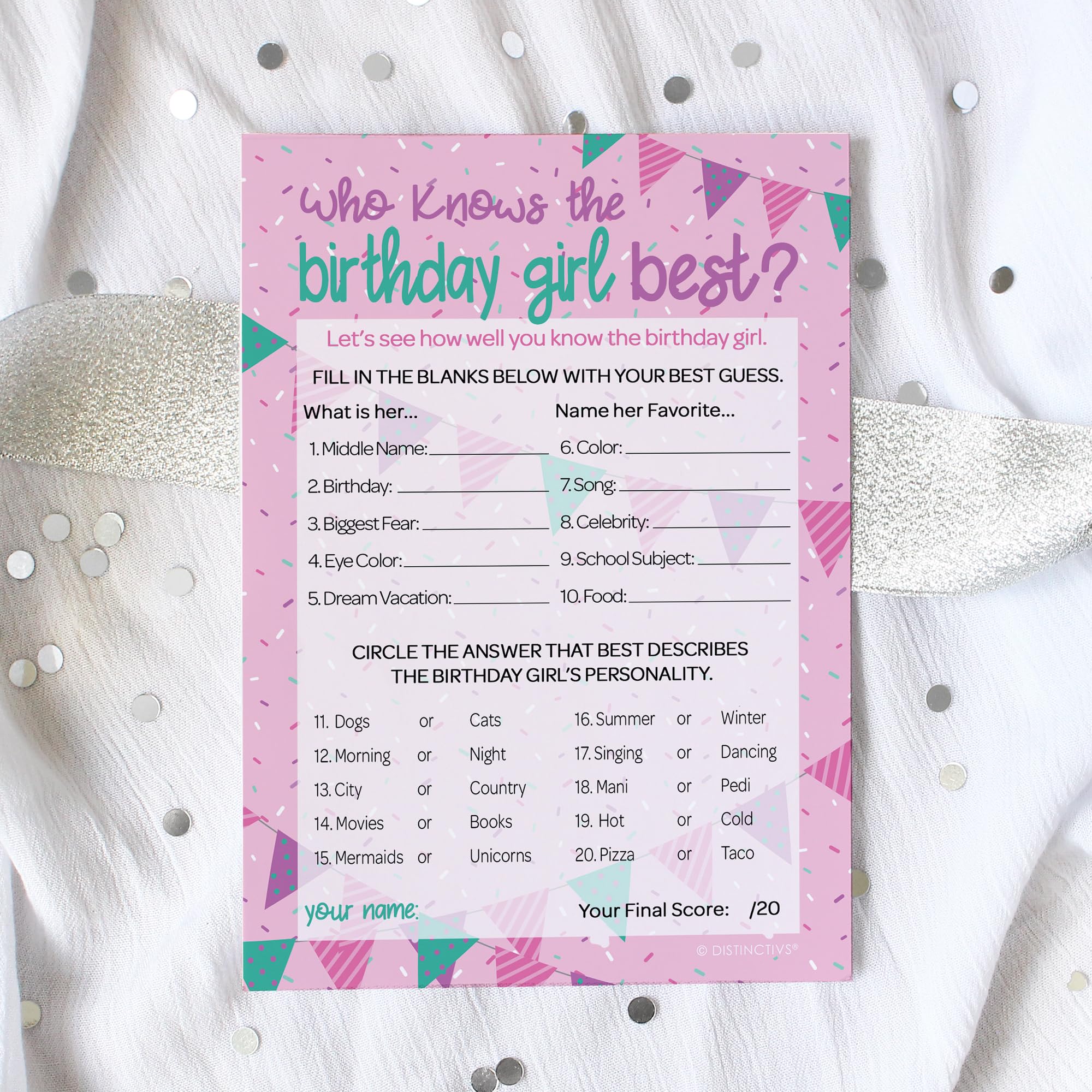 Girls age 8 and up birthday sleepover cards
