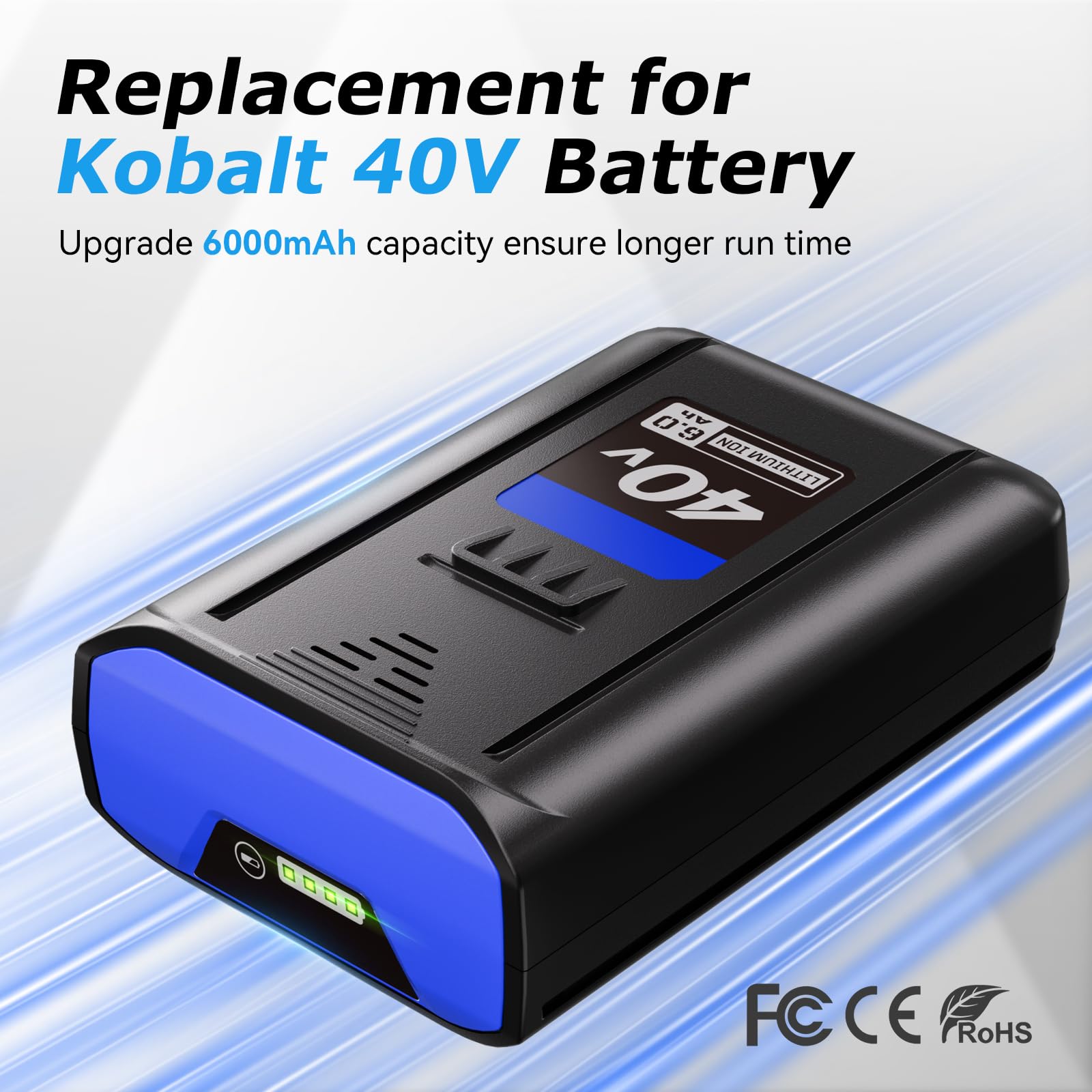 6-0ah equivalent battery for Kobalt 40V tools