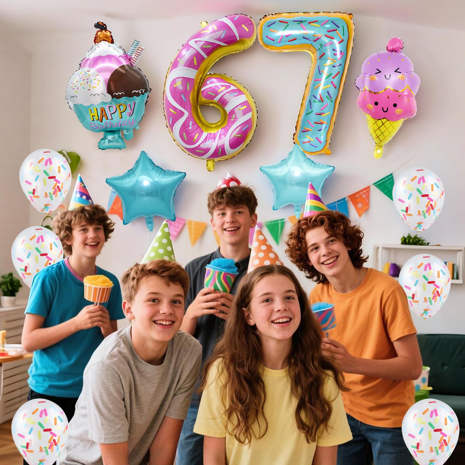 6 7 balloons for 67 theme birthday party