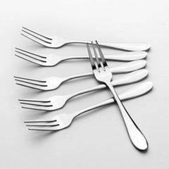 Stainless steel tea dinner server spoons and forks closeup