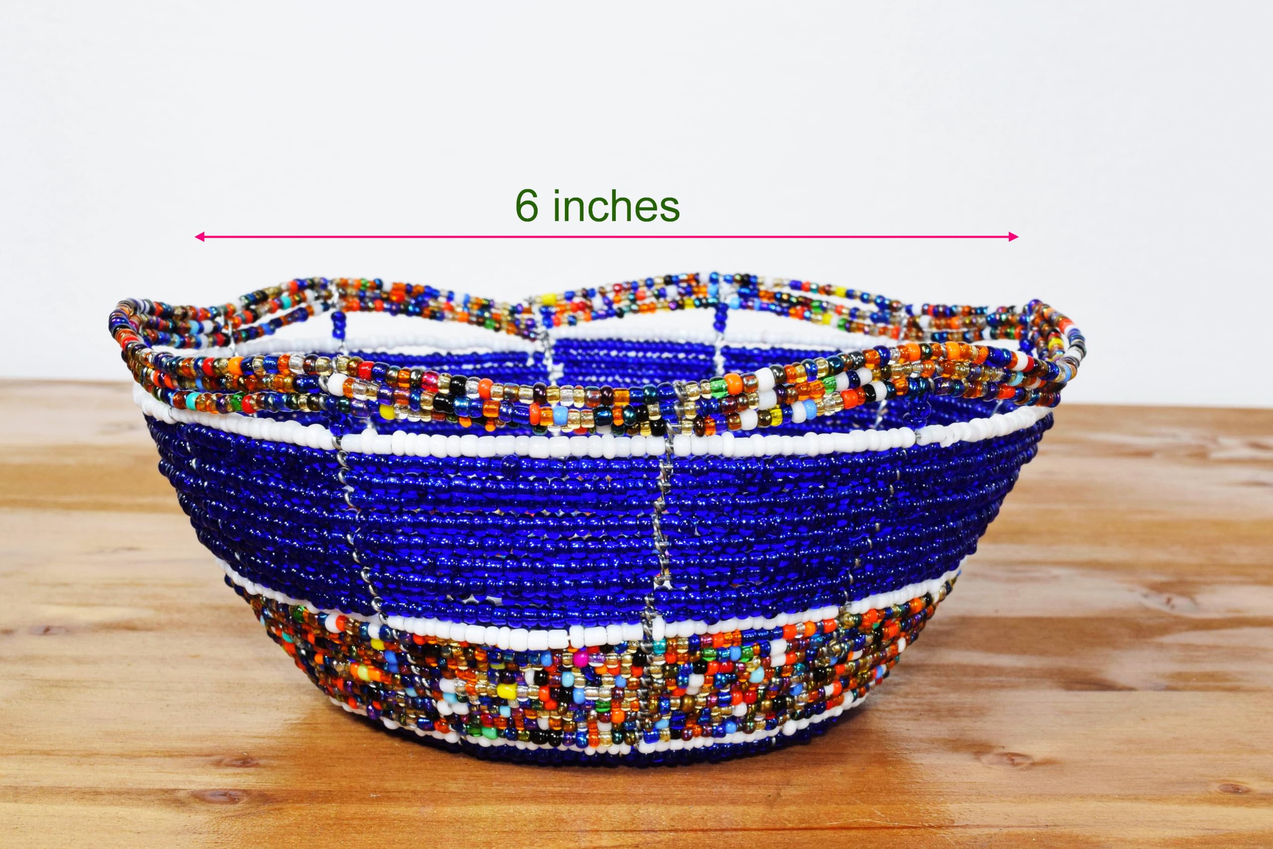 Beadwork on wire bowl suitable for jewelry and trinkets