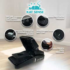 Six large snap traps for indoor outdoor rodent control