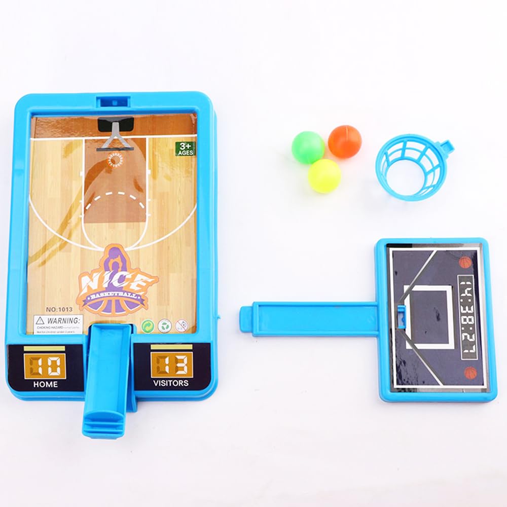 Six mini balls included with basketball shooting game