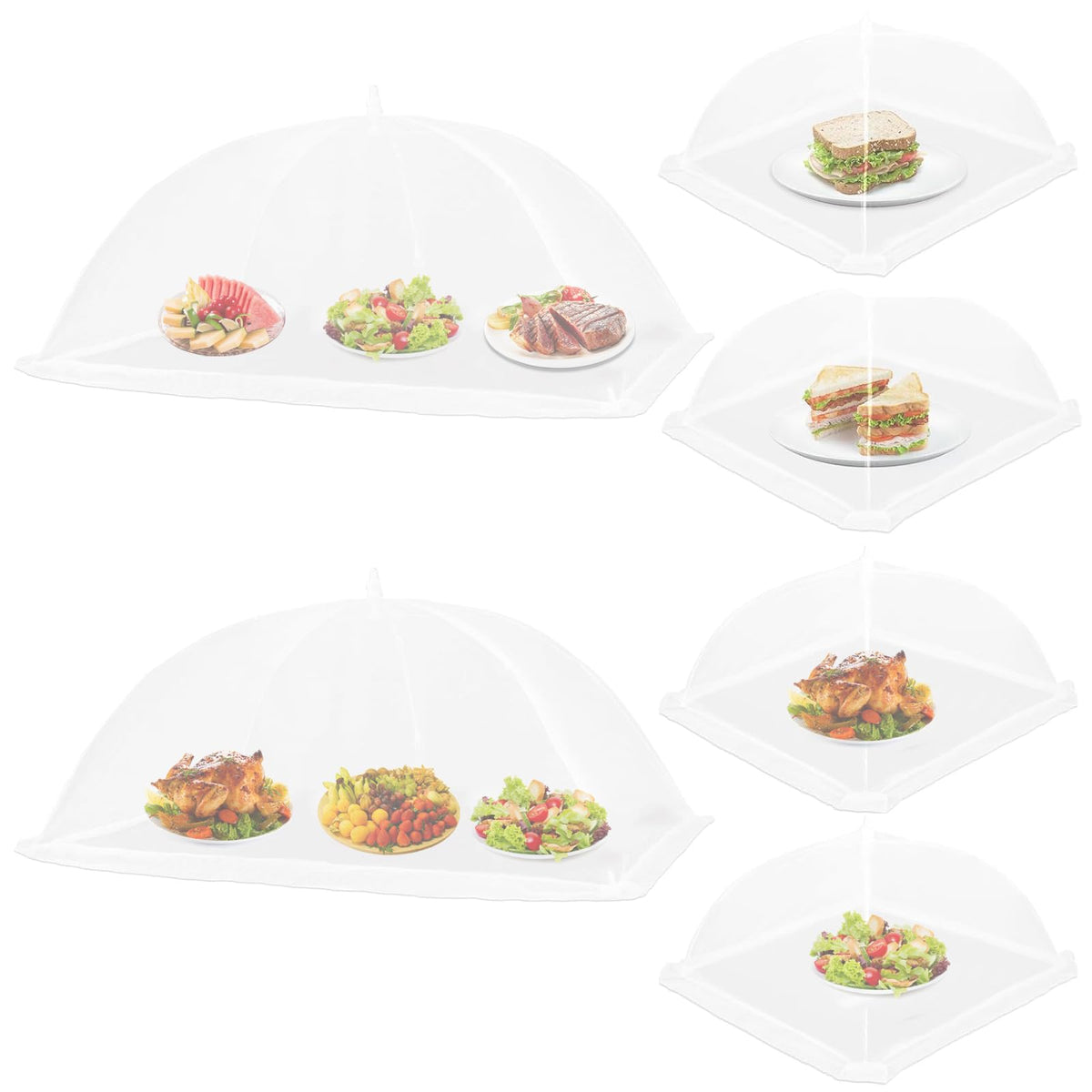 Six pack outdoor mesh food covers set