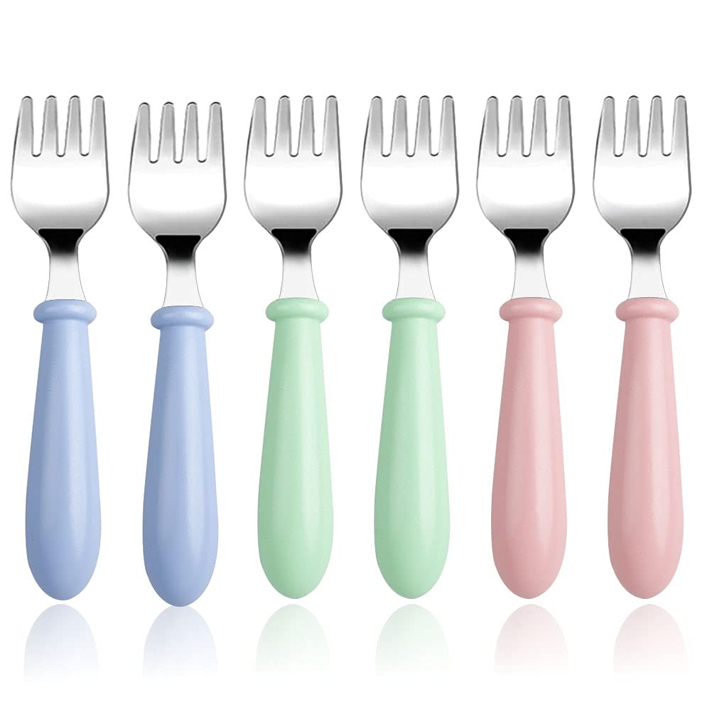 6-pack toddler forks with round handles