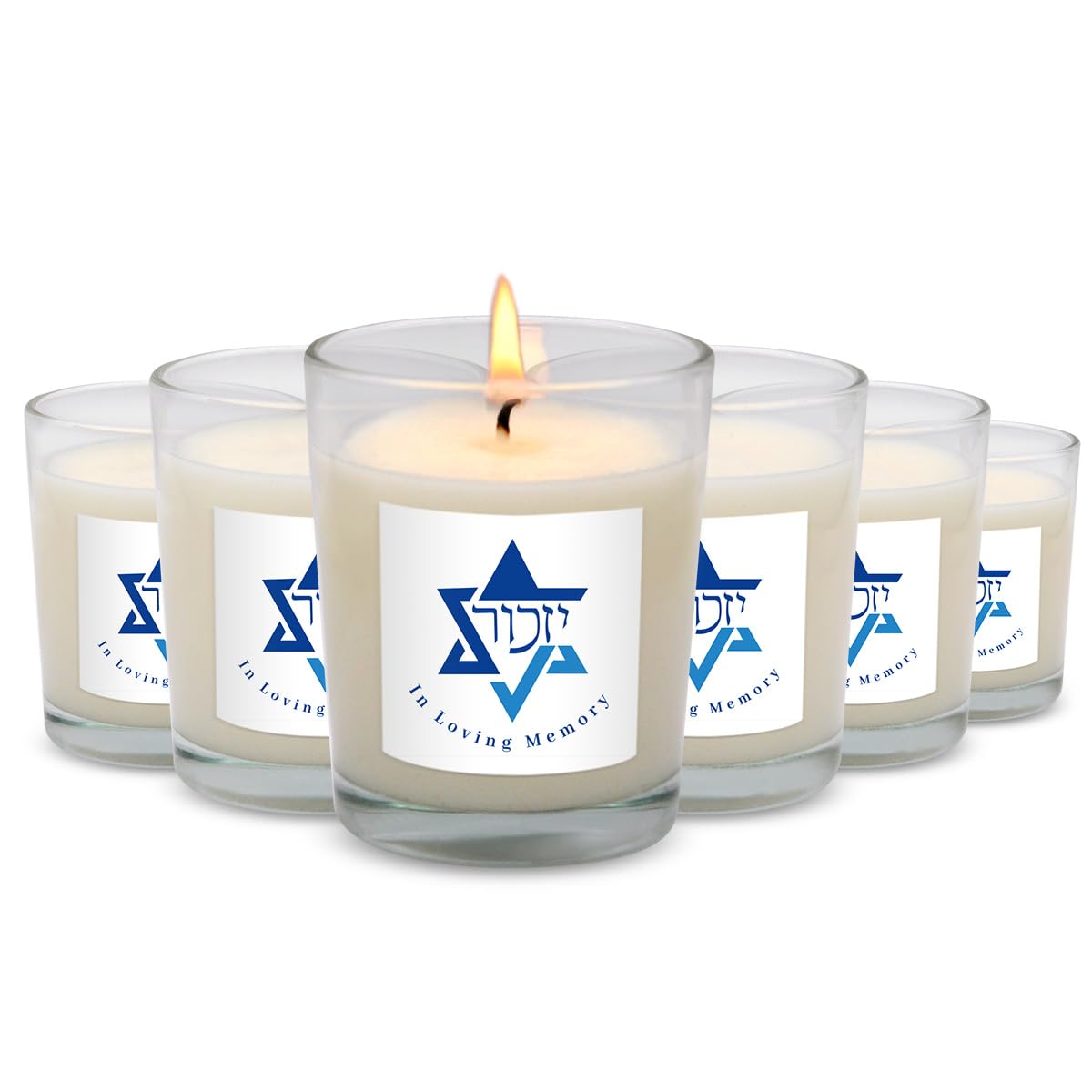 Six pack Yahrzeit candles for memorial observance