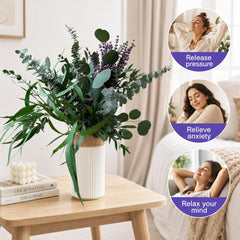 6 pcs large stem eucalyptus and silver dollar eucalyptus leaves