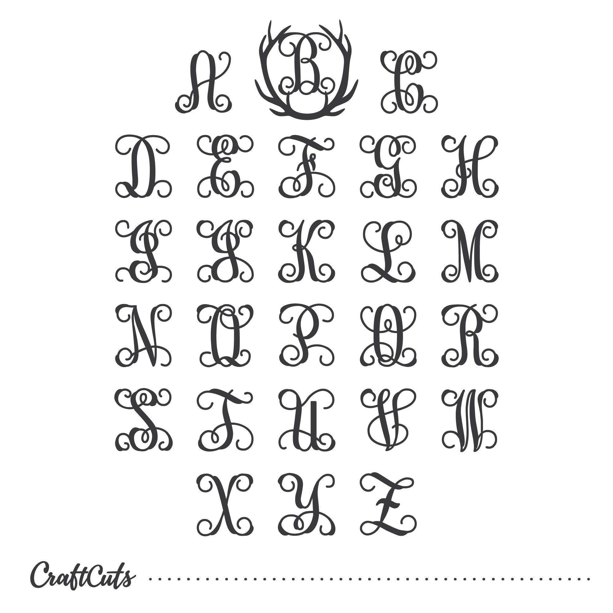 6 to 18 inches tall monogram letter