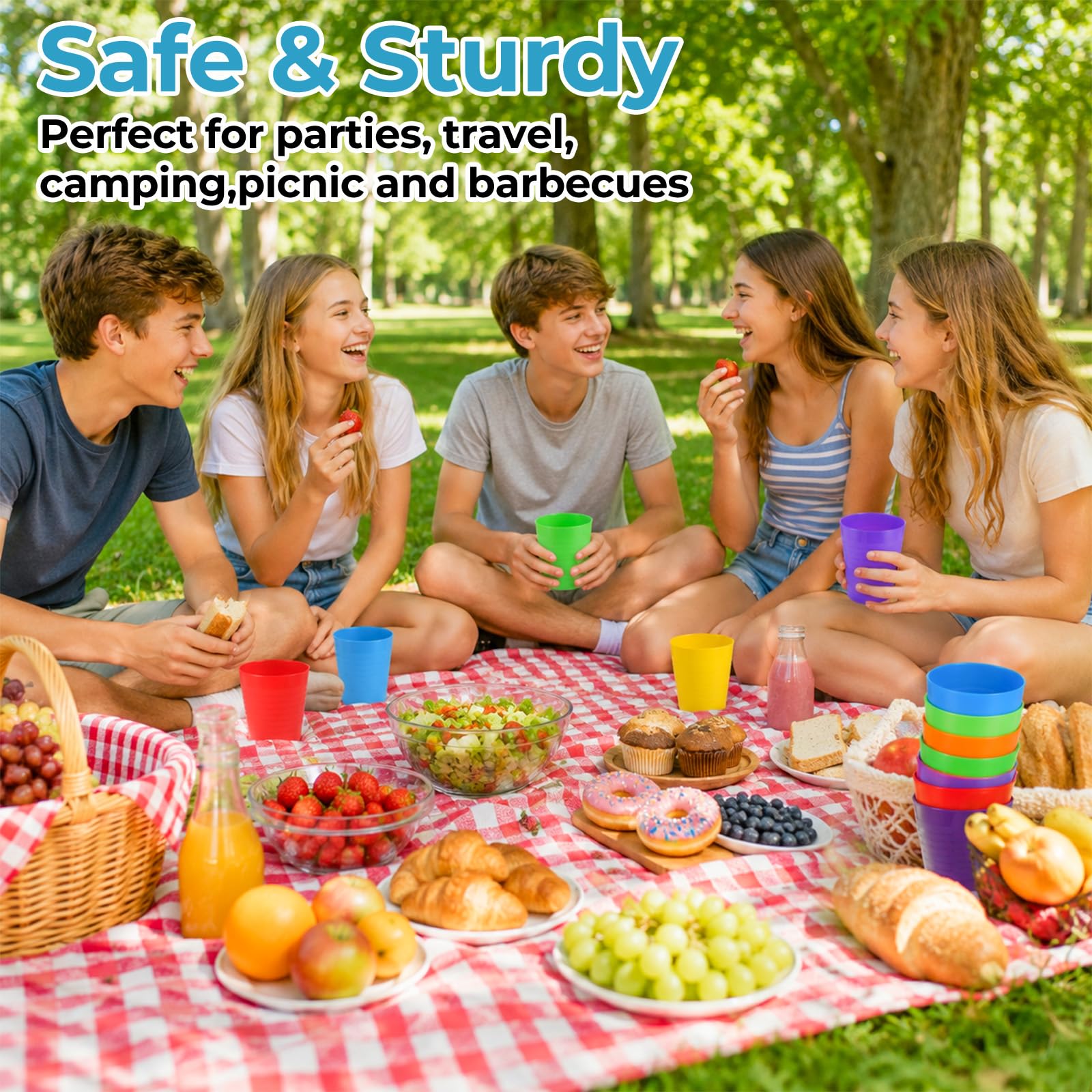 60 plastic cups pack for home picnics and gatherings