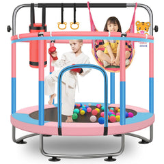 60-inch trampoline with enclosure for kids