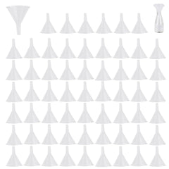 60 piece small clear funnels set packaging image
