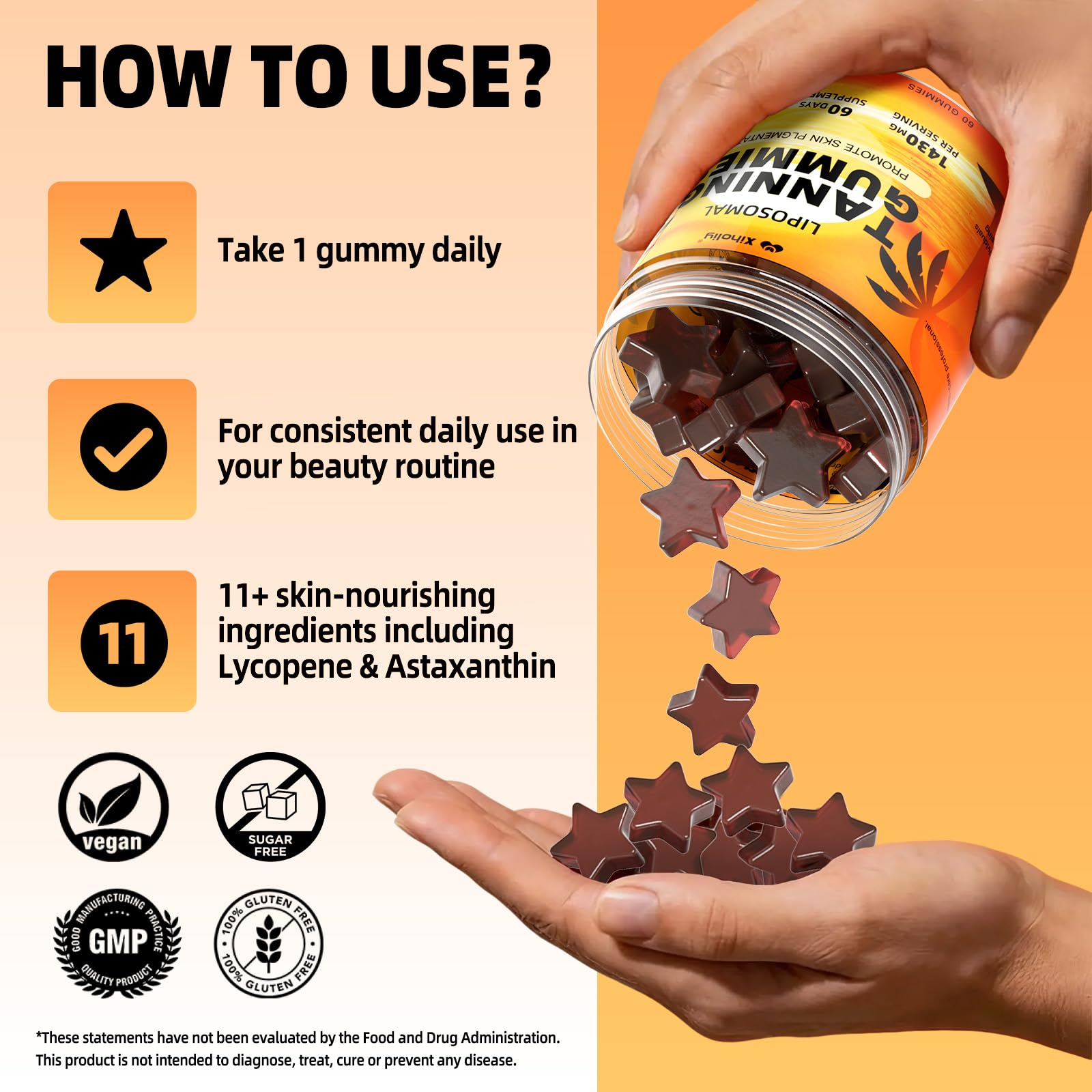 Astaxanthin enriched tanning gummies liposomal formula