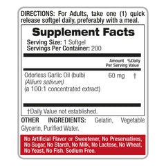 6000 mg garlic per softgel on packaging