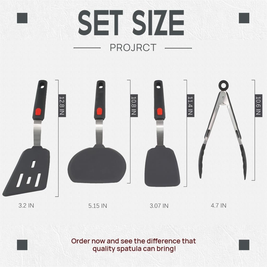 Ergonomic silicone spatula with non-slip grip