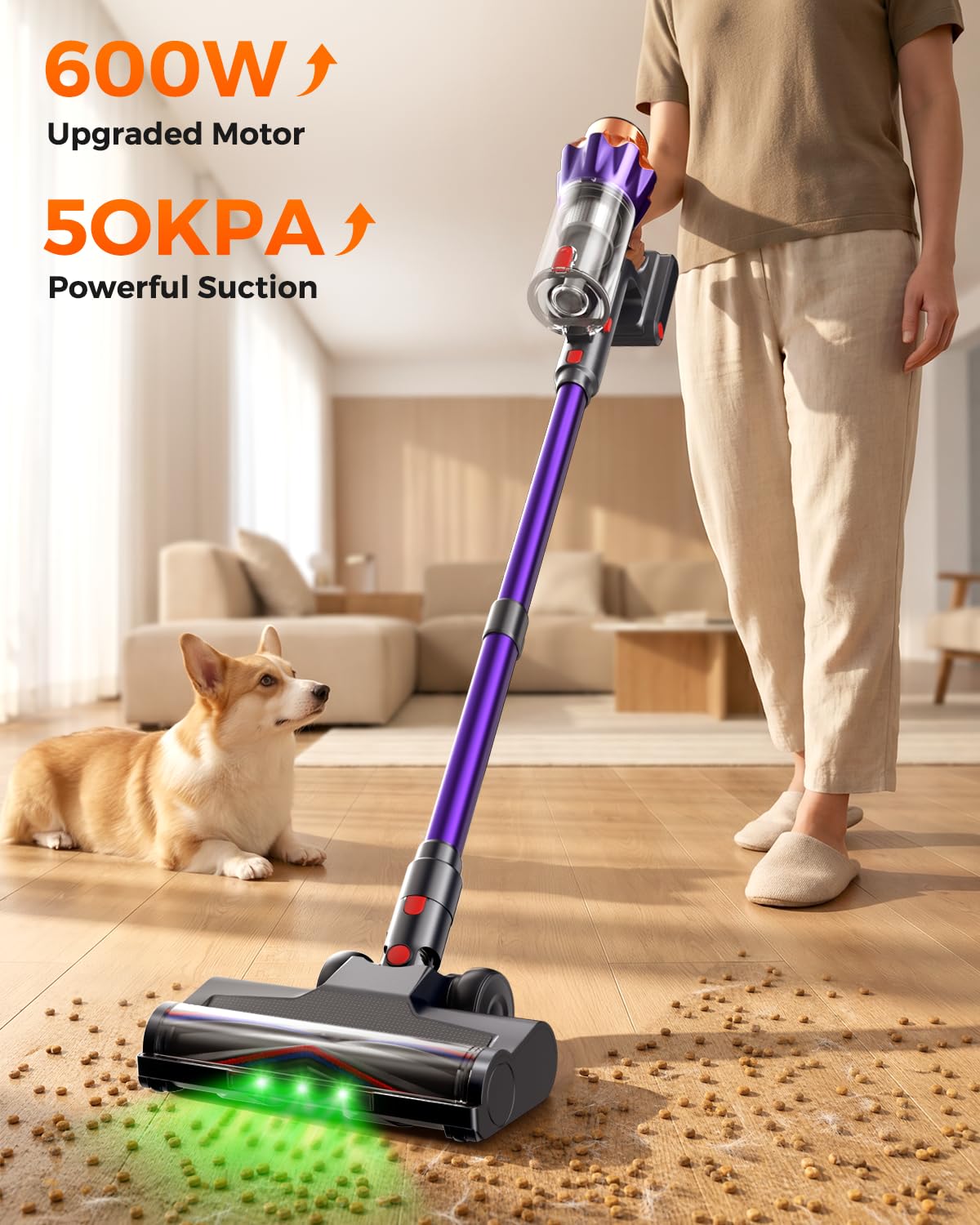 600W motor with 50KPa suction illustration