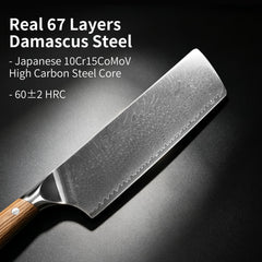 Full tang Damascus construction for balance and durability