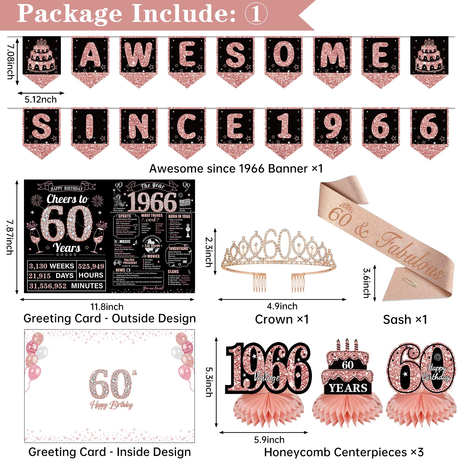  alloy rhinestone crown for 60th birthday celebration