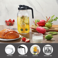 Premium thick lead-free BPA-free glass pitcher with measurement marks