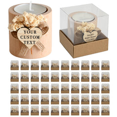 65 piece handmade natural wood cylinder candle holders set