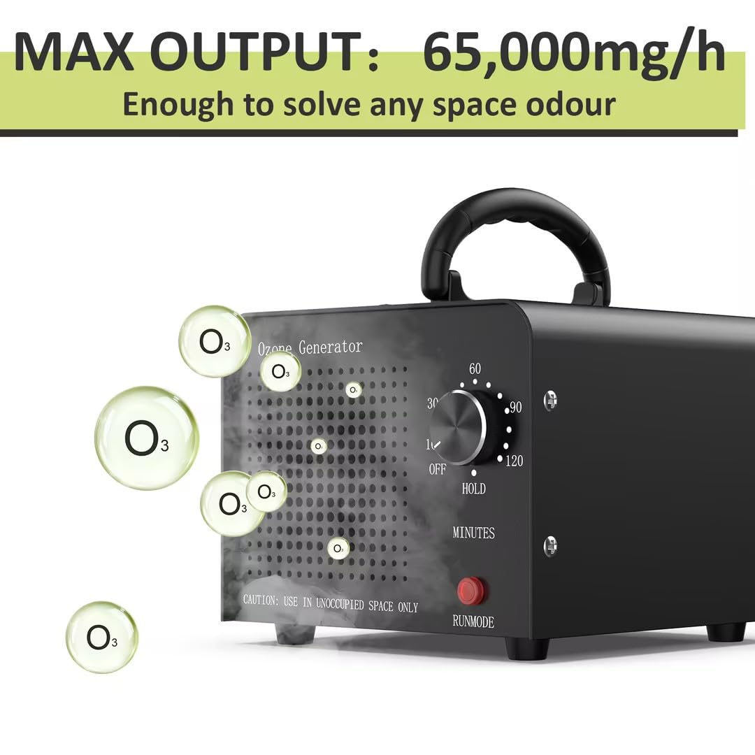 65000mg ozone odor eliminator generator car use