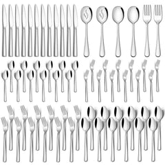 66 pieces silverware flatware set for 12 display