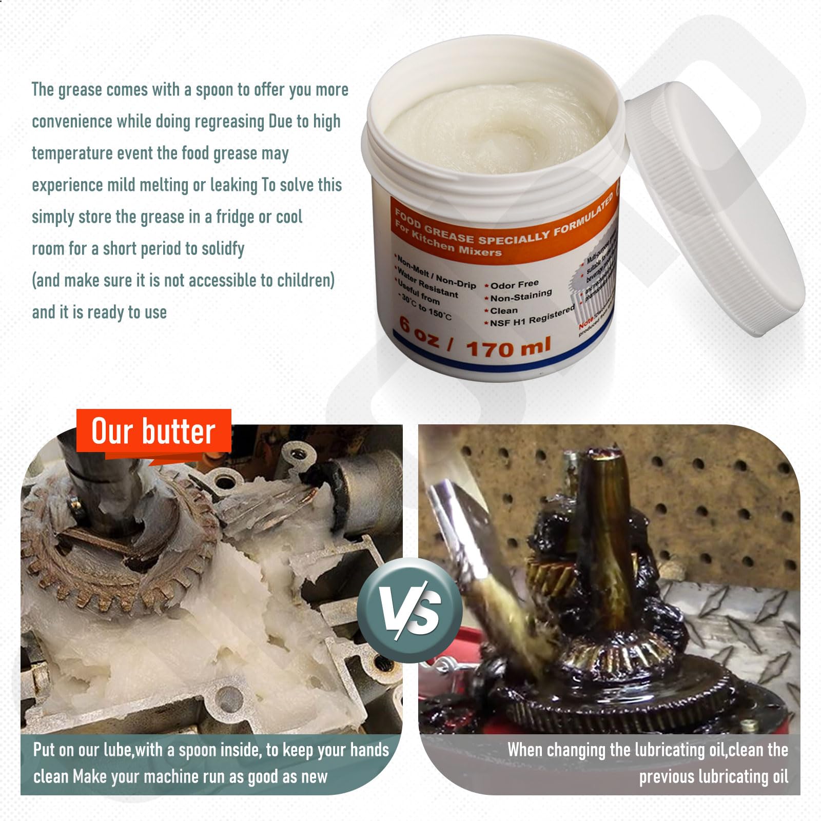 gasket and spoon included in mixer grease packaging