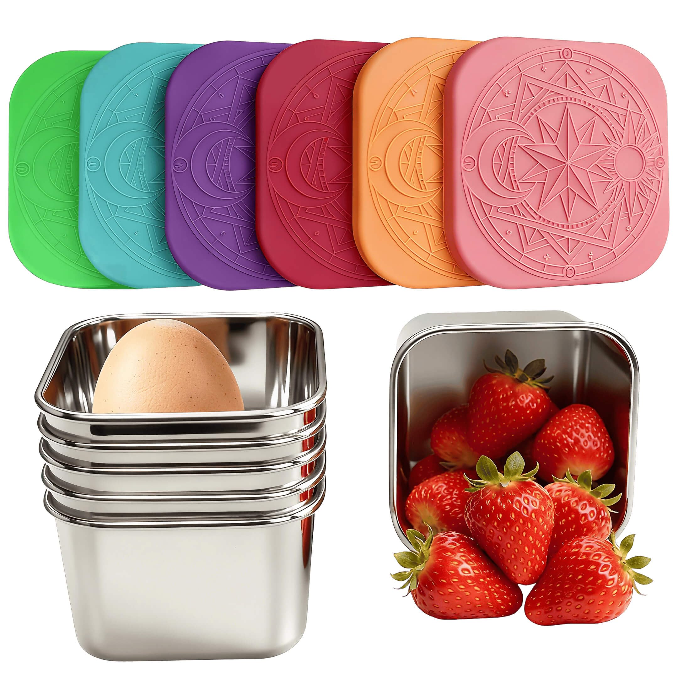 6oz capacity snack container with silicone lid
