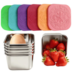 6oz capacity snack container with silicone lid