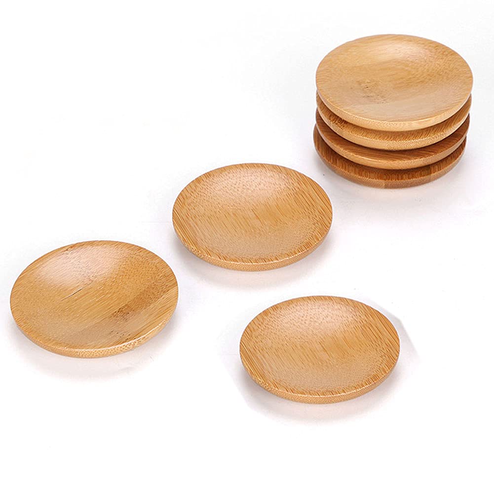 6 piece bamboo teacup coasters set