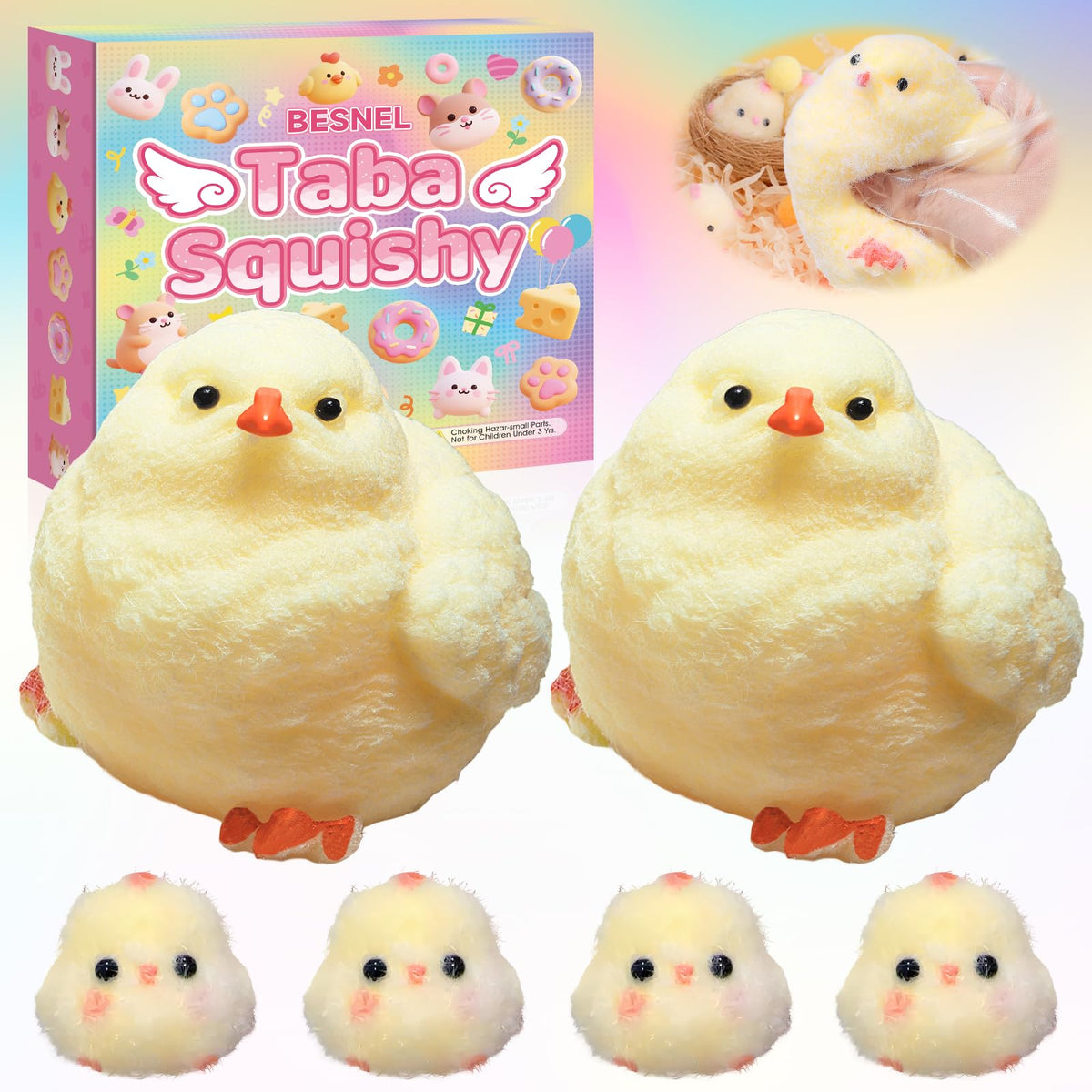 Taba Squishy Chick Toys 6pcs set gift box